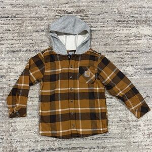 Carhartt Kids Brown Plaid Hooded Shirt